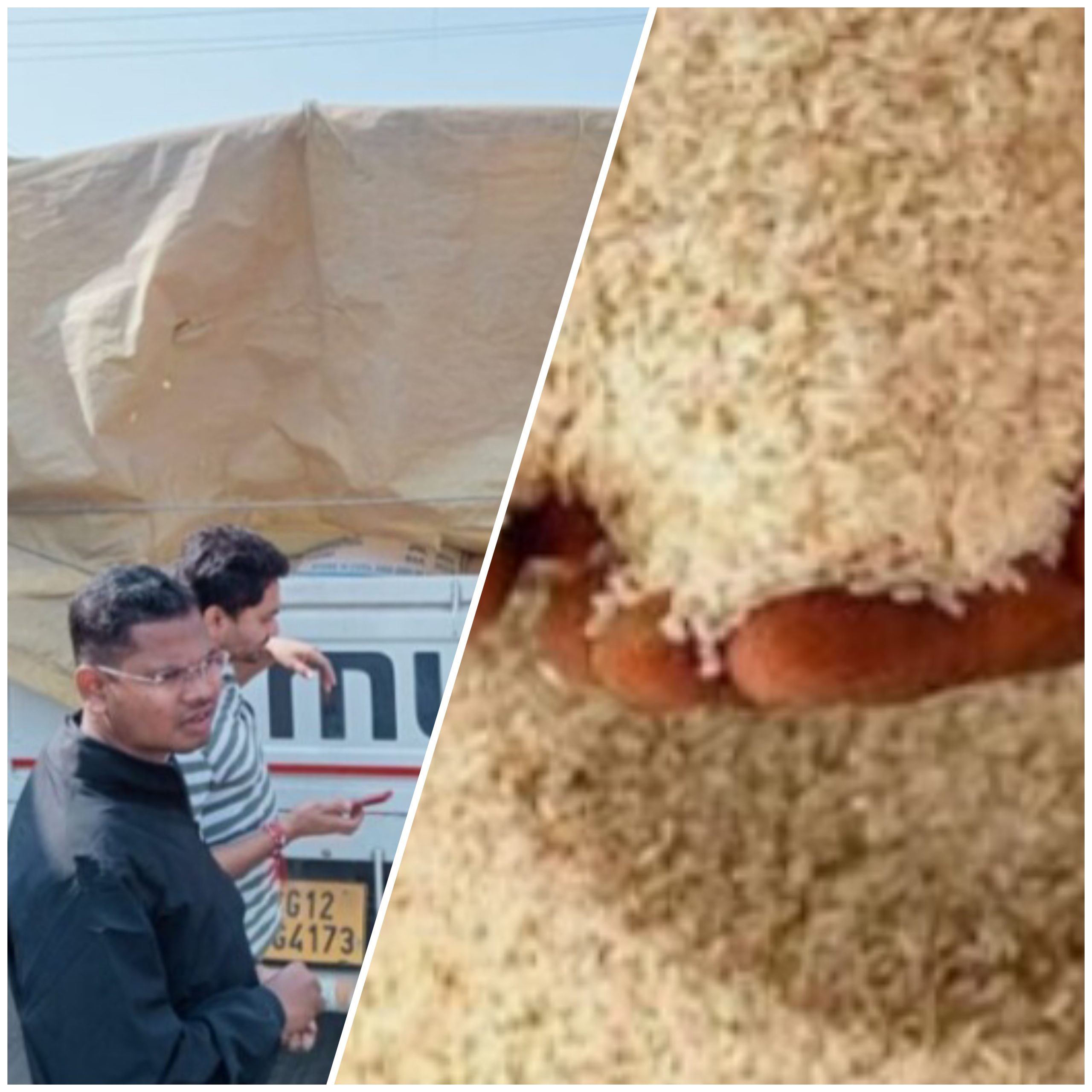 सार्वजनिक वितरण प्रणाली के तहत वितरित किये जाने वाले चांवल की कालाबाजारी,जिला प्रशासन की कार्यवाही, 90 बोरी चांवल जप्त