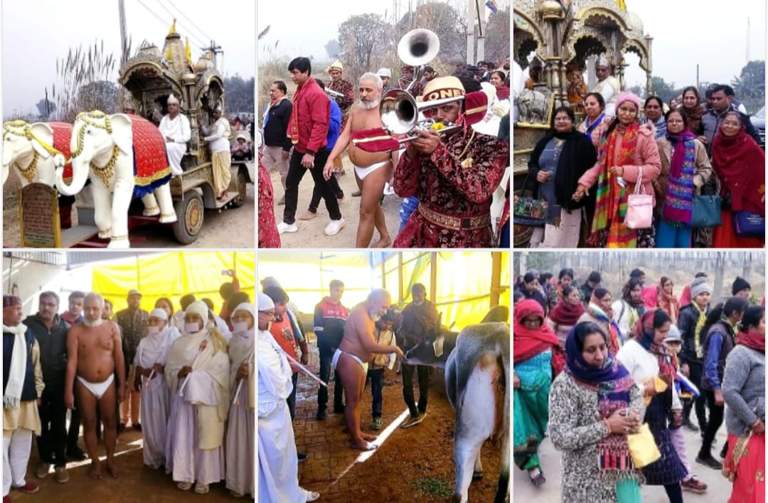 जैन तीर्थ जयशांतिसागर निकेतन मंड़ौला में निकाली गयी वार्षिक रथयात्रा