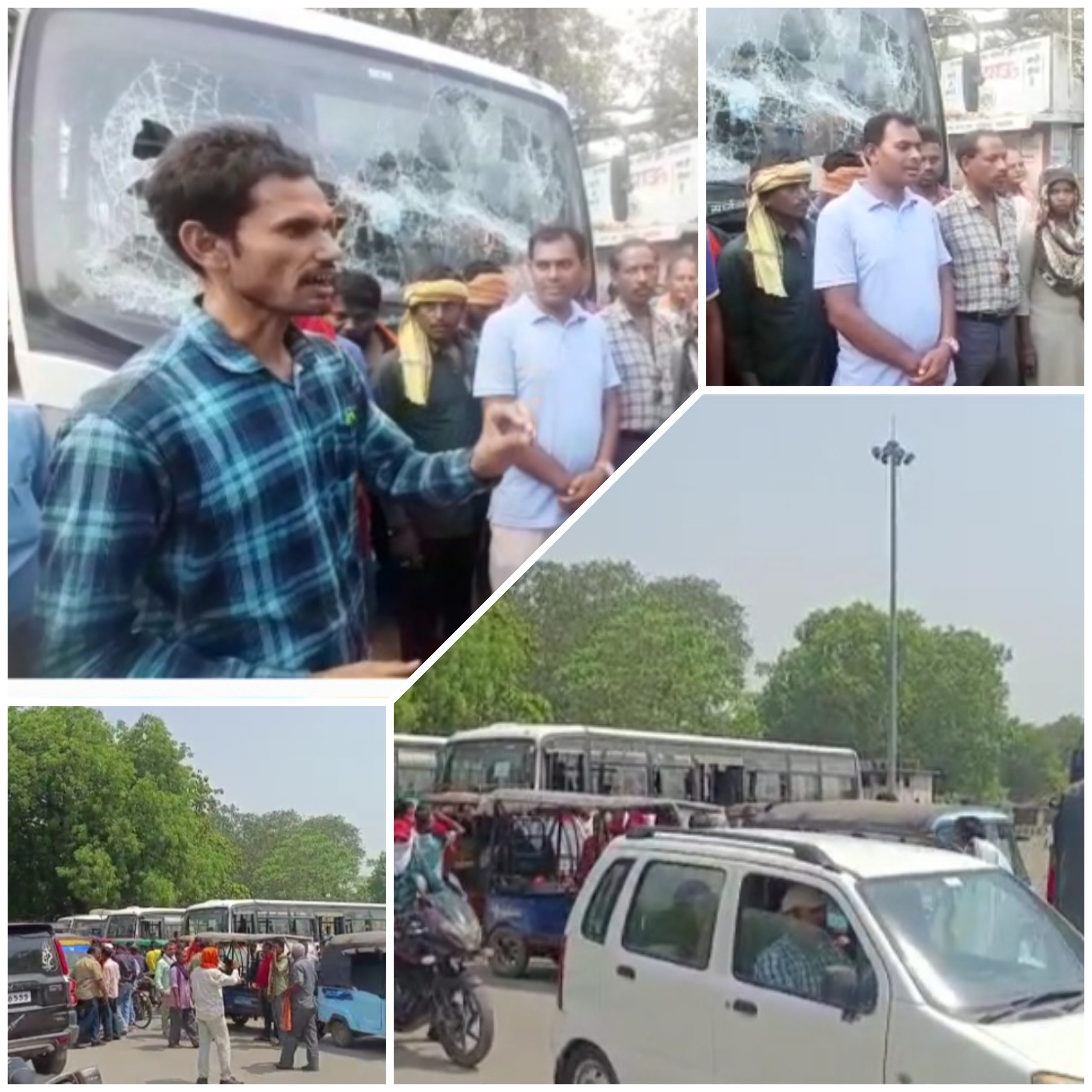 सिटी बस के ड्राइवर के साथ मारपीट,गड्राइवरों ने बस का परिचालन किया बंद, थाने में खड़े हो कर रहे सुरक्षा की मांग