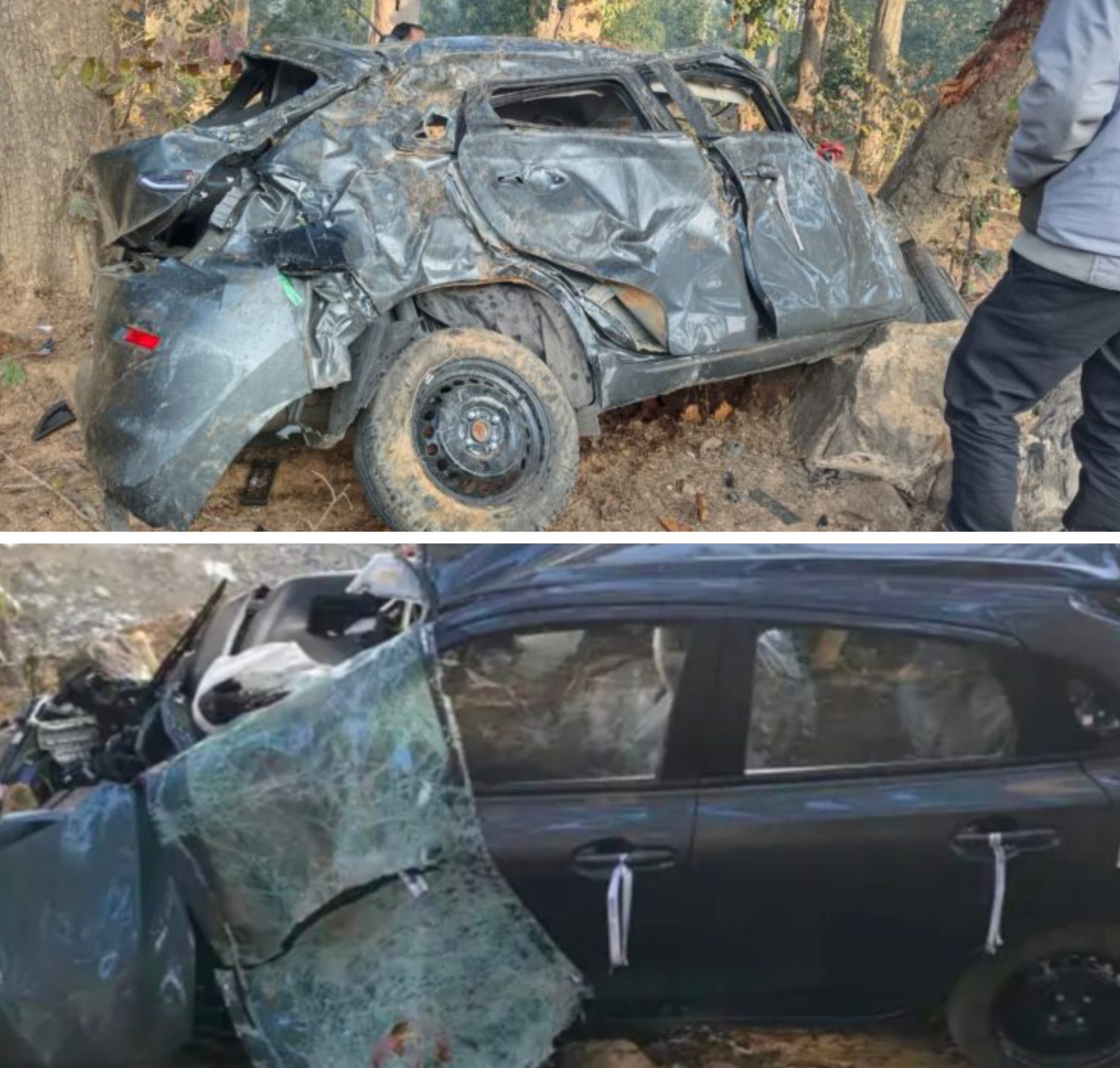 छत्तीसगढ़:- तेज रफ्तार कार खाई में गिरी, दो एसईसीएल कर्मियों की मौत, दो गंभीर रूप से घायल