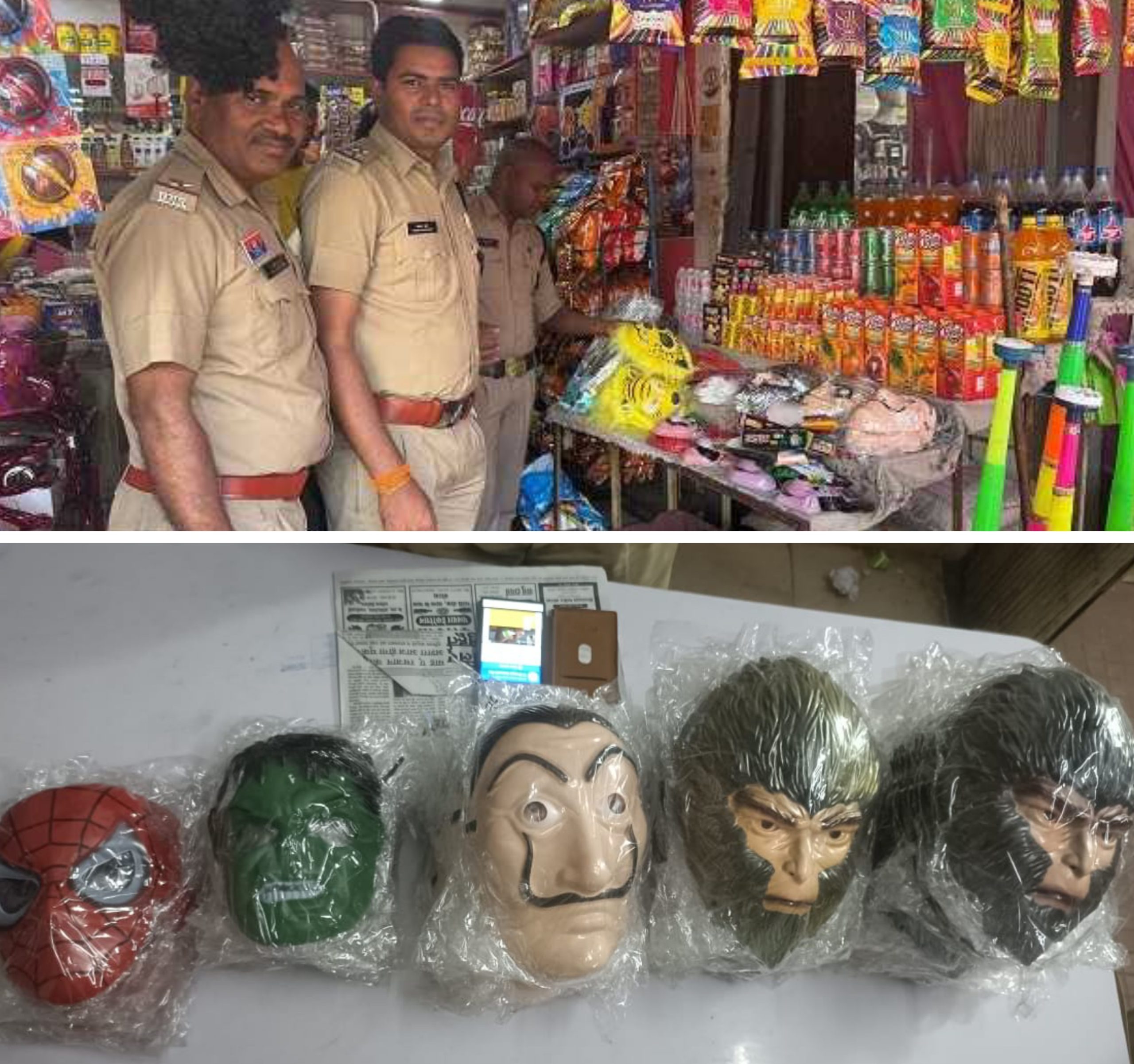 छत्तीसगढ़:- मुखौटे बेचने वालों पर कोरबा पुलिस की कार्रवाई – 30 दुकानदारों से 3000 से अधिक मुखौटे जप्त