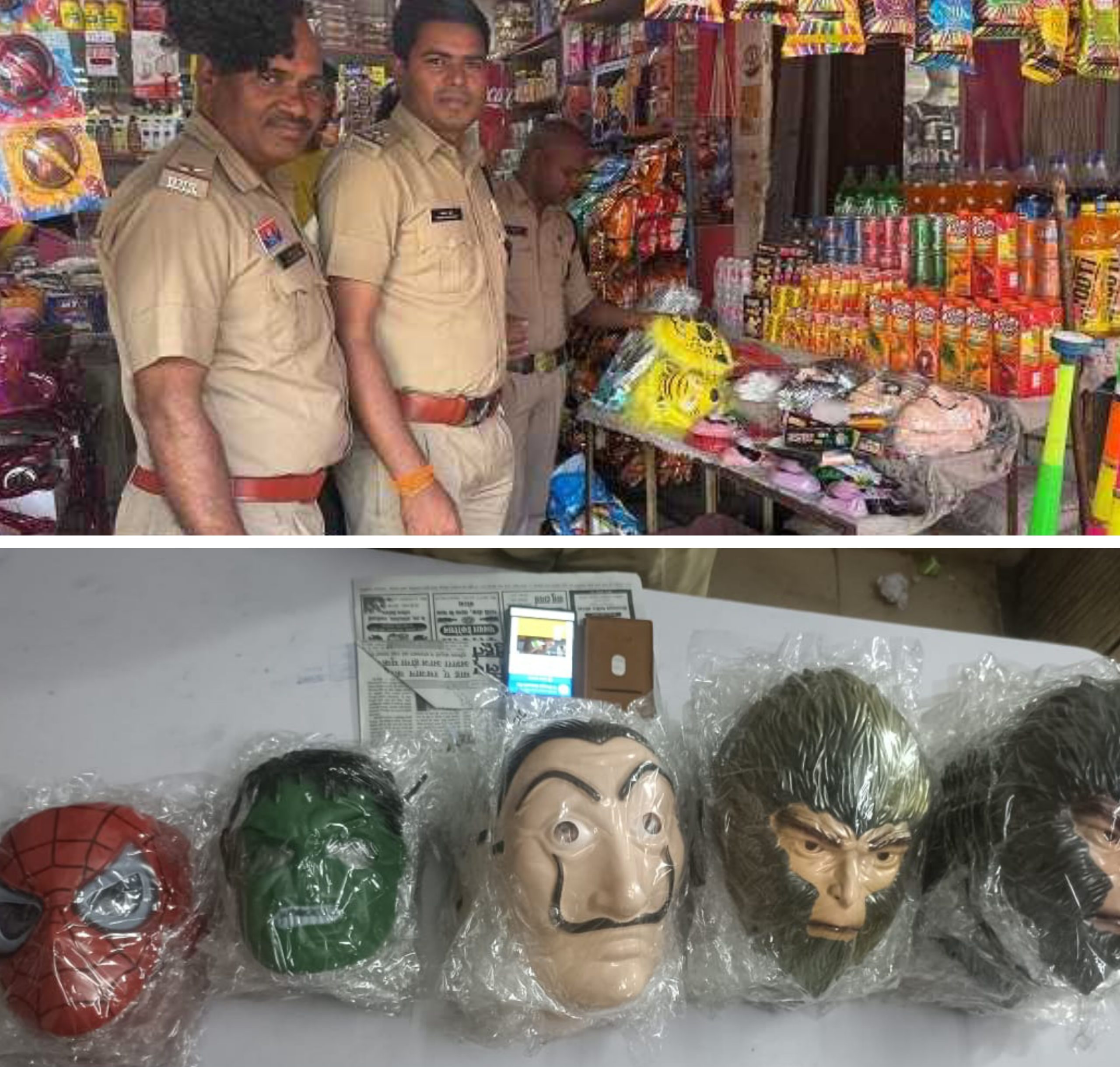 छत्तीसगढ़:- मुखौटे बेचने वालों पर कोरबा पुलिस की कार्रवाई – 30 दुकानदारों से 3000 से अधिक मुखौटे जप्त