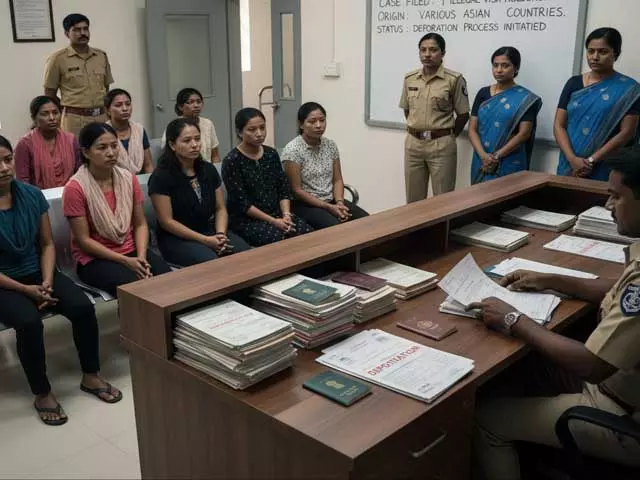 अवैध वीजा: 9 विदेशी महिलाएं गिरफ्तार, डिपोर्टेशन प्रक्रिया शुरू