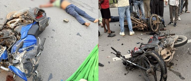 कोरबा: नेशनल हाईवे पर दो बाइक में हुई आमने-सामने जोरदार भिड़ंत, CRPF जवान समेत दो की मौके पर मौत